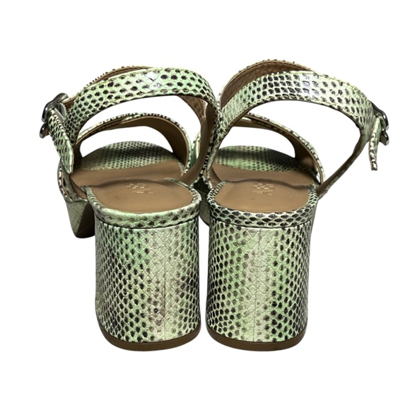 Aerosoles Cosmos Sandals Size 8.5 Gleam Snake Print Leather Platform Block Heel - Picture 8 of 12